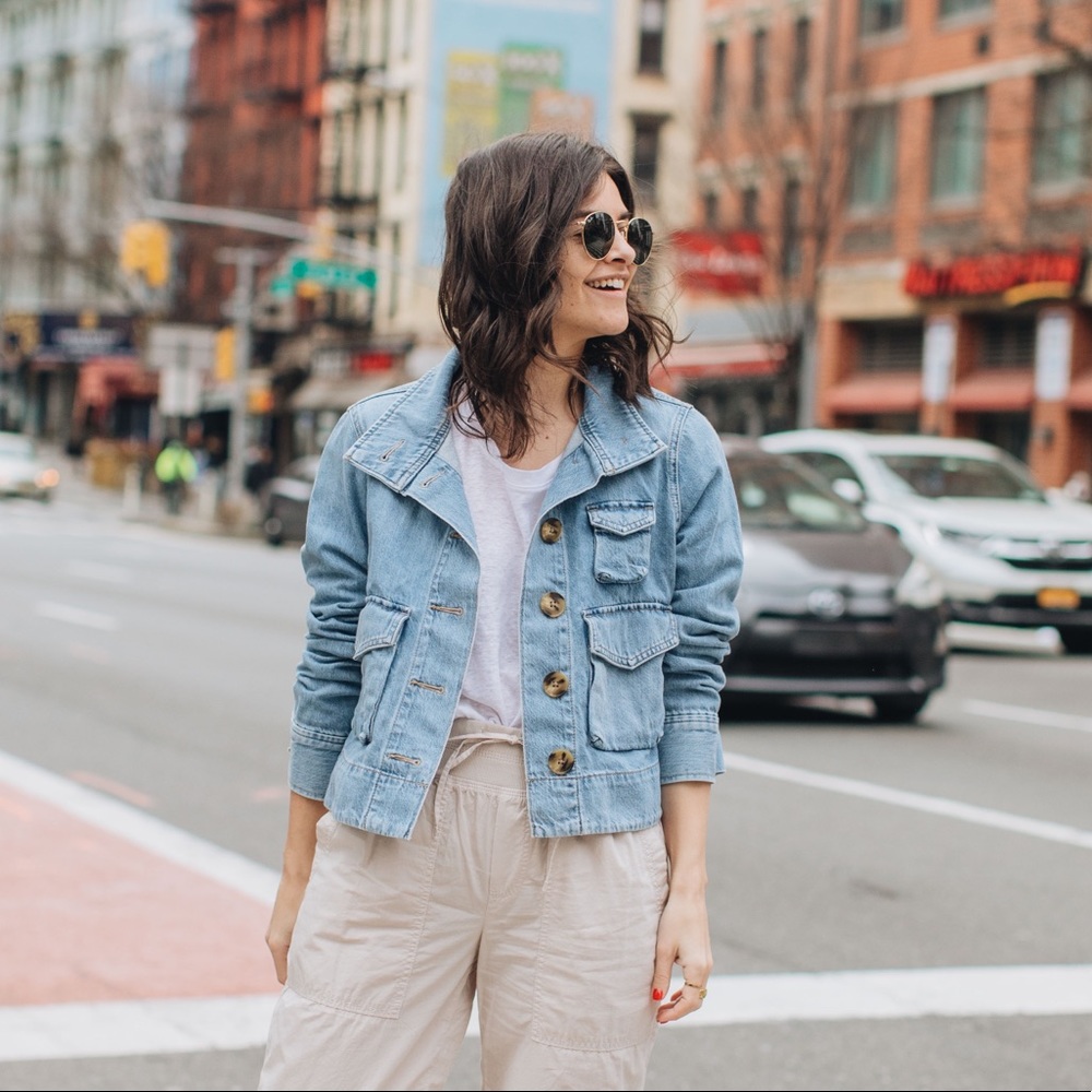LOFT denim swing jacket